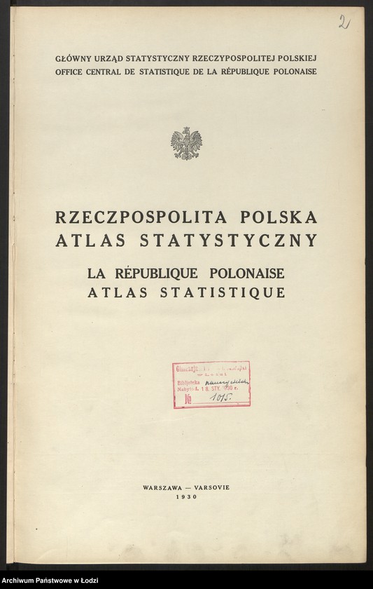 Obraz 4 z jednostki "Rzeczpospolita Polska Atlas statystyczny, Warszawa 1930"