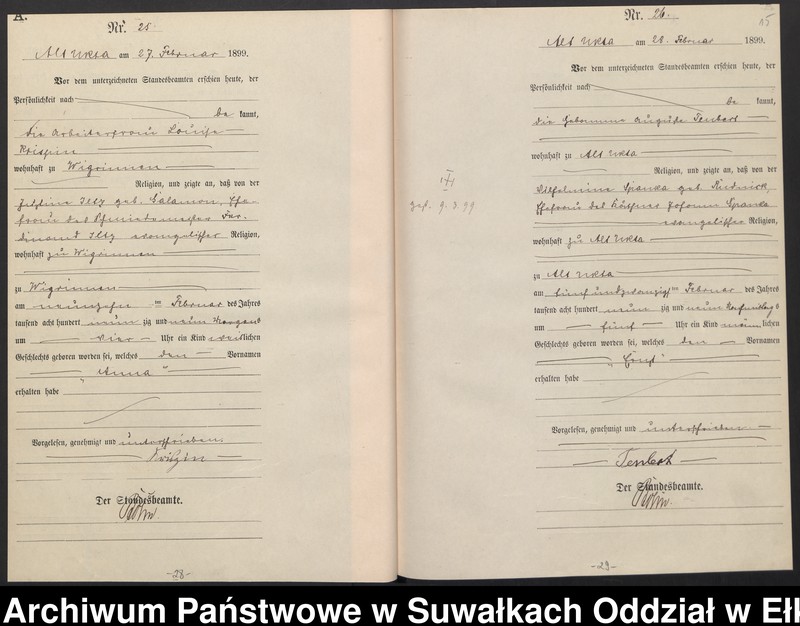 image.from.unit.number "Geburts-Haupt-Register des Königlichen Preussischen Standes-Amtes Alt Ukta Kreis Sensburg"