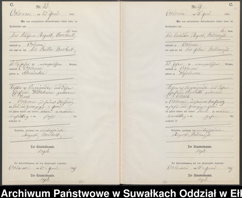 image.from.unit.number "Sterbe-Neben-Register des Preussischen Standes-Amtes Orlowen Kreis Loetzen"