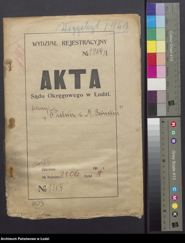 Obraz 2 z jednostki "Fiszel Zelwer i Moszek Bornstein - sprzedaż towarów manufakturowych"