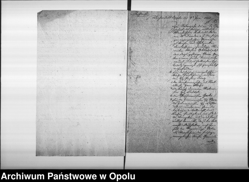 image.from.unit.number "Acta des Magistrats zu Oppeln betreffend die Ueberlassung des ehemaligen Minoritten Gebäudes, an die hiesige evangelische Gemeine zu Kirch- und Schul-Zwecken"