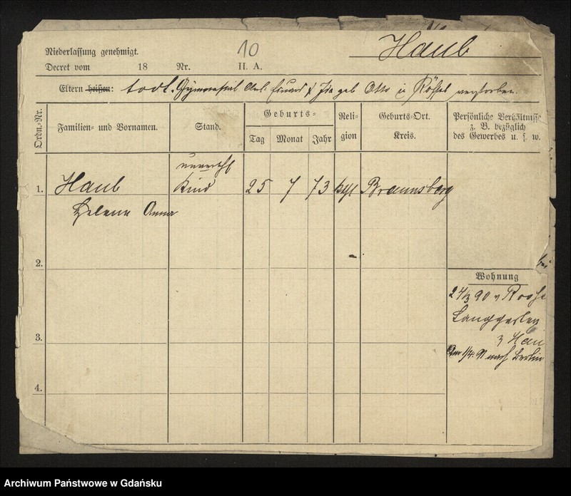 image.from.unit.number "Karty meldunkowe: Haub - Hauschutz"