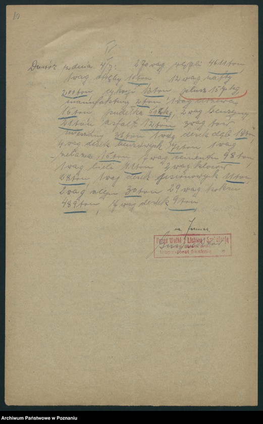 Obraz 10 z jednostki "[Raporty z kontroli wywożonych i przywożonych towarów]"