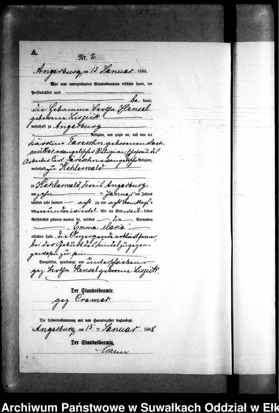 image.from.unit.number "Geburts-Neben-Register des Preussischen Standes-Amtes Kehlen Kreis Angerburg"