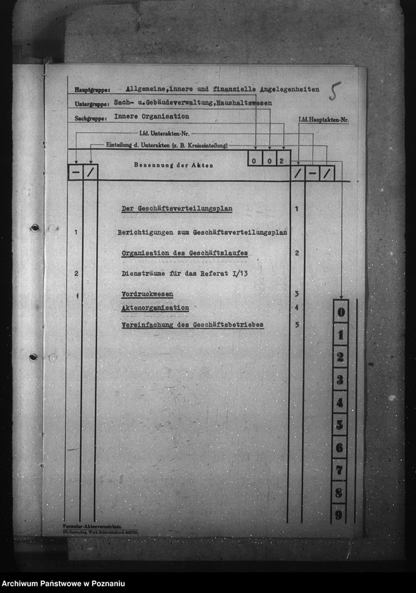 Obraz 9 z jednostki "Aktenplan (Haushalts-, Kassen- und Rechnungswesen)"