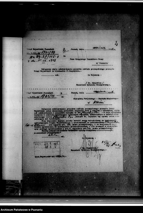 Obraz 6 z jednostki "Zatwierdzenie zakładu przemysłowego /mleczarni spółdzielczej/ w Szemborowie powiat wrzesiński"