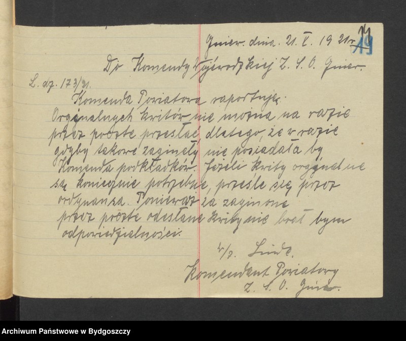 image.from.unit.number "Raporty dotyczące podziału Komend. Powiatowych Zachodniej Straży Obywatelskiej Pomorze na baony"