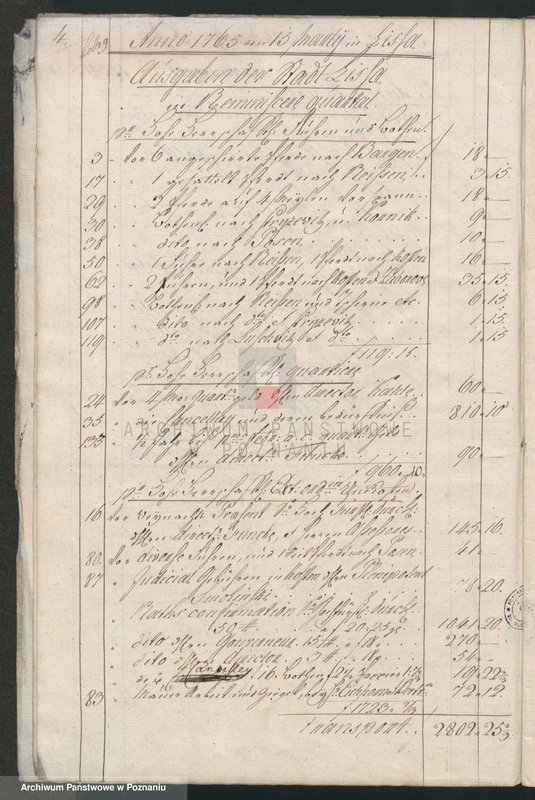 Obraz 6 z jednostki "Quartalrechnungen der Stadt Lissa; język niemiecki"