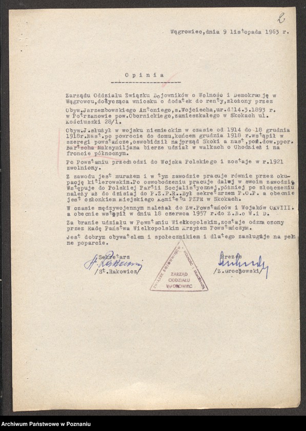 Obraz 19 z jednostki "Życiorysy powstańców wielkopolskich: J - tom lV /Jarzębowski Antoni - Jeszka Bolesław/."