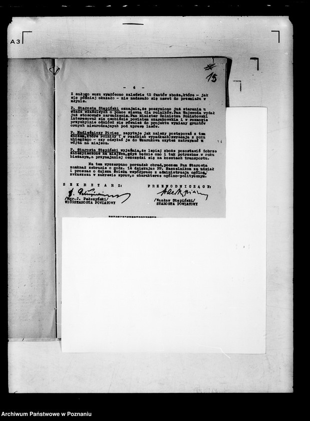 Obraz 19 z jednostki "Protokoły z zebrań periodycznych I instancji /kierowników władz i urzędów niezespolonych z terenu poszczególnych powiatów omawiające ogólną sytuację polityczną i społeczno-gospodarczą"