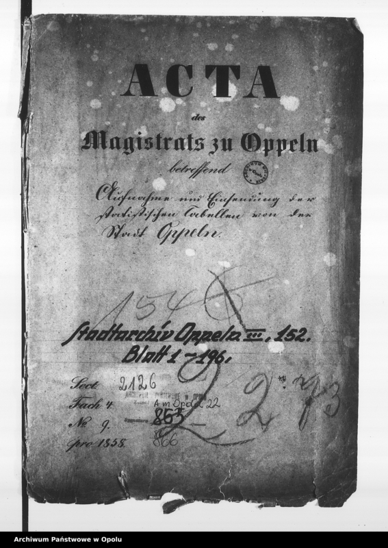 Obraz 4 z jednostki "Acta des Magistrats zu Oppeln betreffend Aufnahme und Einsendung der städtischen Tabellen von der Stadt Oppeln"