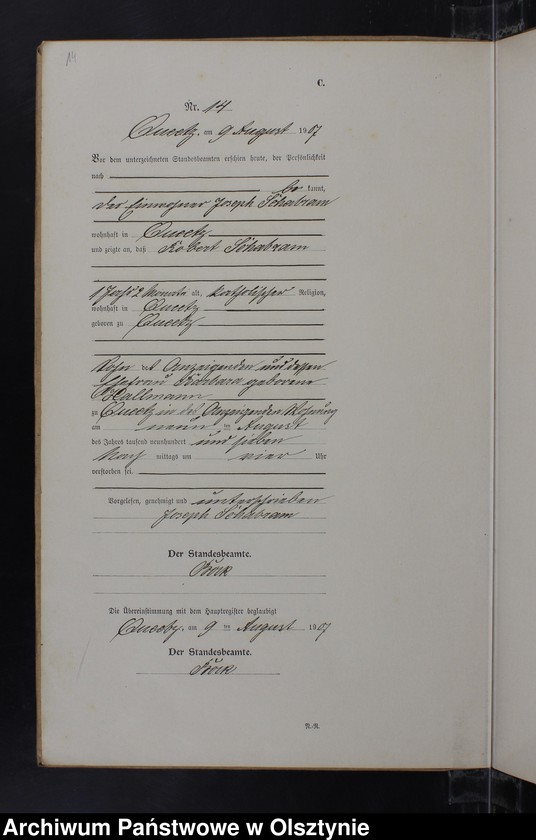 image.from.unit.number "Sterbe-Neben-Register Nr 1 - 19"