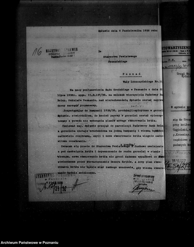 Obraz 20 z jednostki "Gorzelnia rolnicza w Spławiu powiat poznański hr. Mycielski nr woj. 298"