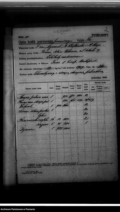 Obraz 6 z jednostki "Zakłady mechaniczne "Agromech" w Poznaniu- nr woj. kotła 6429"