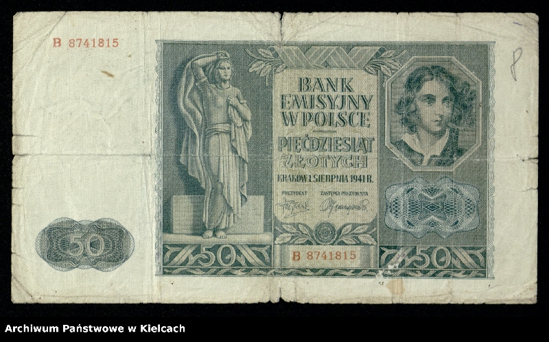 image.from.unit.number "Banknoty polskie z okresu II wojny światowej. Bony i bilety Polskiej Krajowej Kasy Pożyczkowej z okresu I wojny"