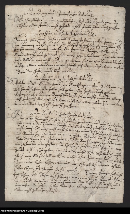 image.from.collection.number "Artykuły, wilkierze i przywileje cechów miasta Babimost111"