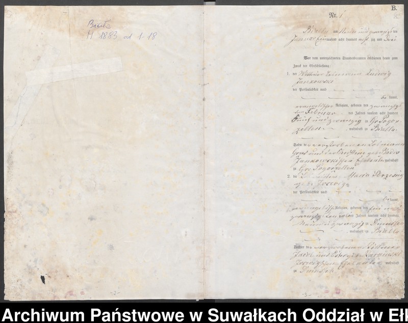 image.from.unit.number "Heiraths-Haupt-Register des Königlichen Preussischen Standes-Amtes Bialla Kreis Johannisburg"