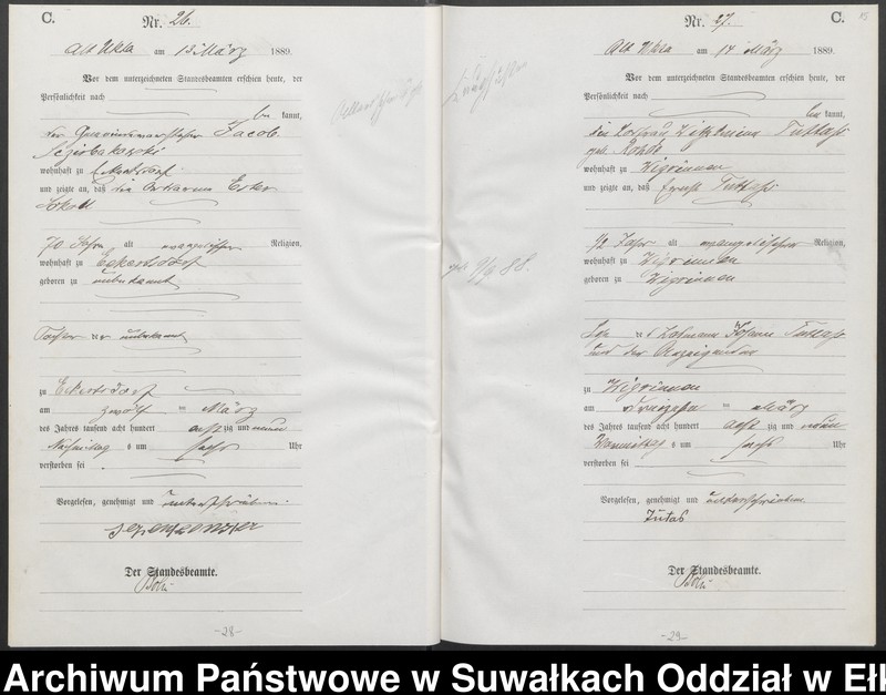 image.from.unit.number "Sterbe-Haupt-Register des Königlichen Preussischen Standes-Amtes Ukta Kreis Sensburg"