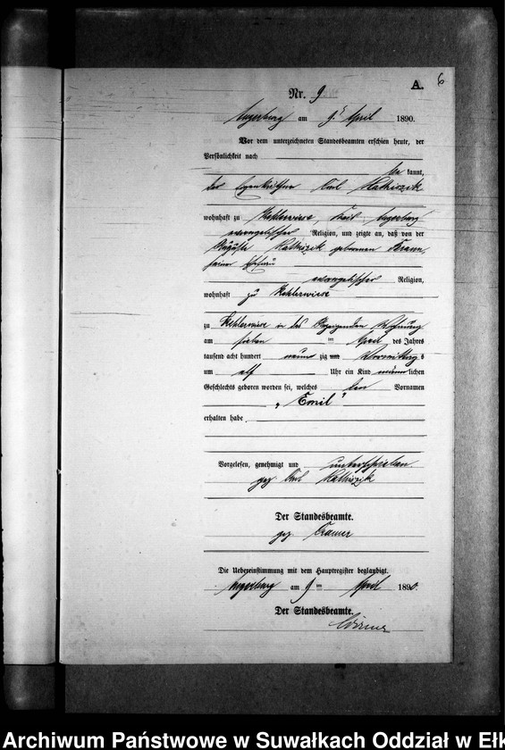 image.from.unit.number "Geburts-Neben-Register des Preussischen Standes-Amtes Kehlen Kreis Angerburg"