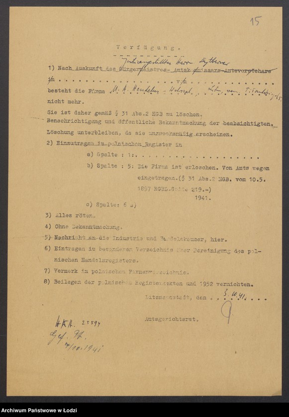 Obraz 17 z jednostki "Wolszal- Mordka Abe Hendelns- wyrób i sprzedaż szali"