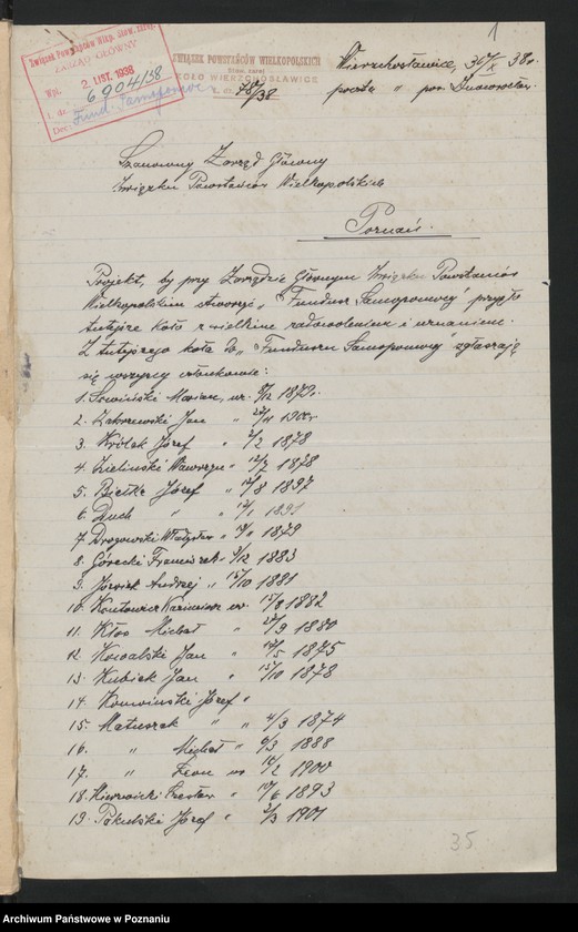 Obraz 4 z jednostki "Fundusz samopomocy Związku Powstańców Wielkopolskich."