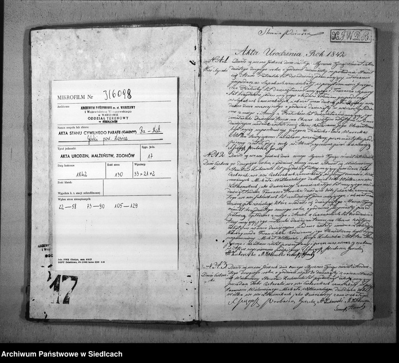 Obraz 2 z jednostki "Akta urodzin, małżeństw, zgonów"