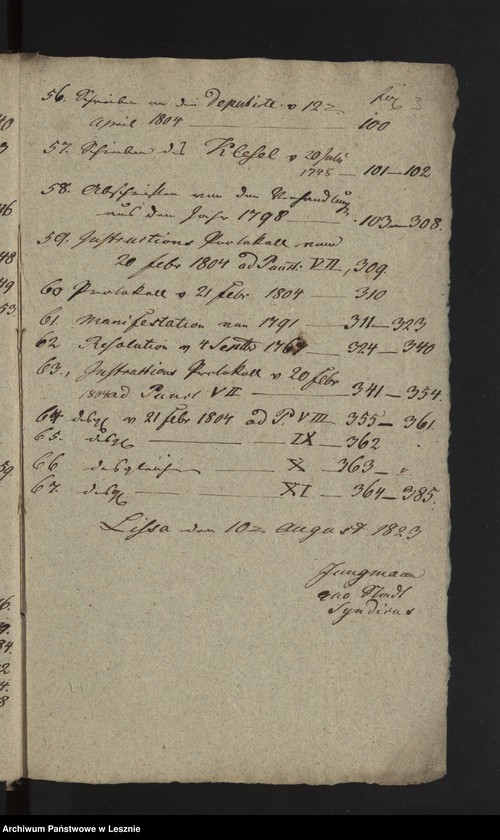 Obraz 6 z jednostki "[Akta manualia des Kriminalrats Künzel als Generalmandatarii der Stadtkommunität und Bürgerschaft zu Lissa in Klagen contra die Fürstl. von Sułkowski