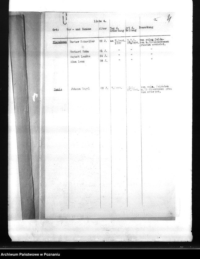 Obraz 8 z jednostki "Zweigstelle Litzmannstadt (Łódź) Totenlisten. Wykazy Niemców z różnych powiatów, zaginionych w 1939 roku"