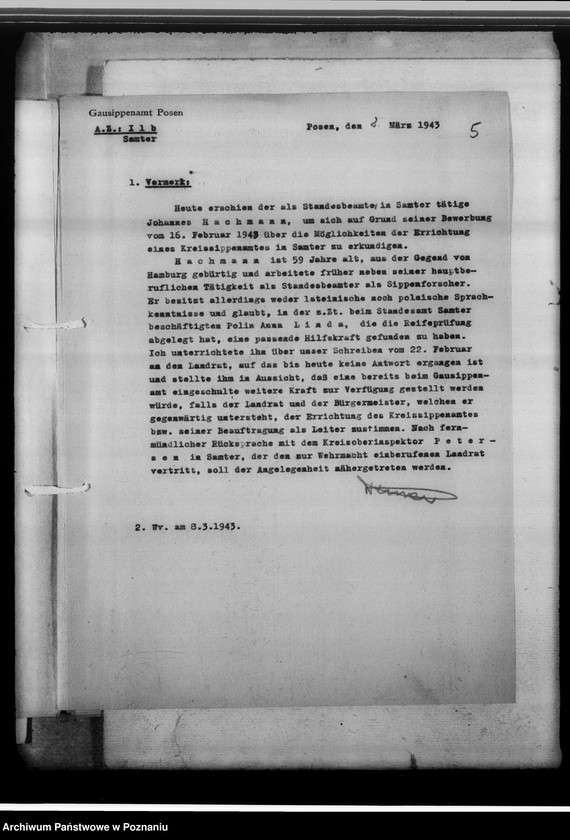 Obraz 9 z jednostki "[Korespondencja w sprawach organizacyjnych], Kreissippenamt Samter [Szamotuły]"