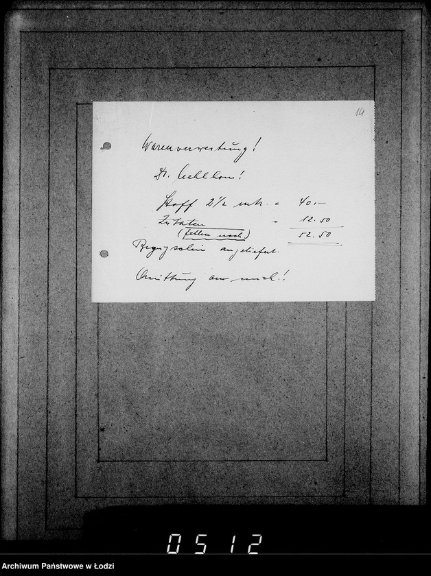 Obraz 18 z jednostki "[Korespondencja, rachunki i zamówienia instytucji i firm]"