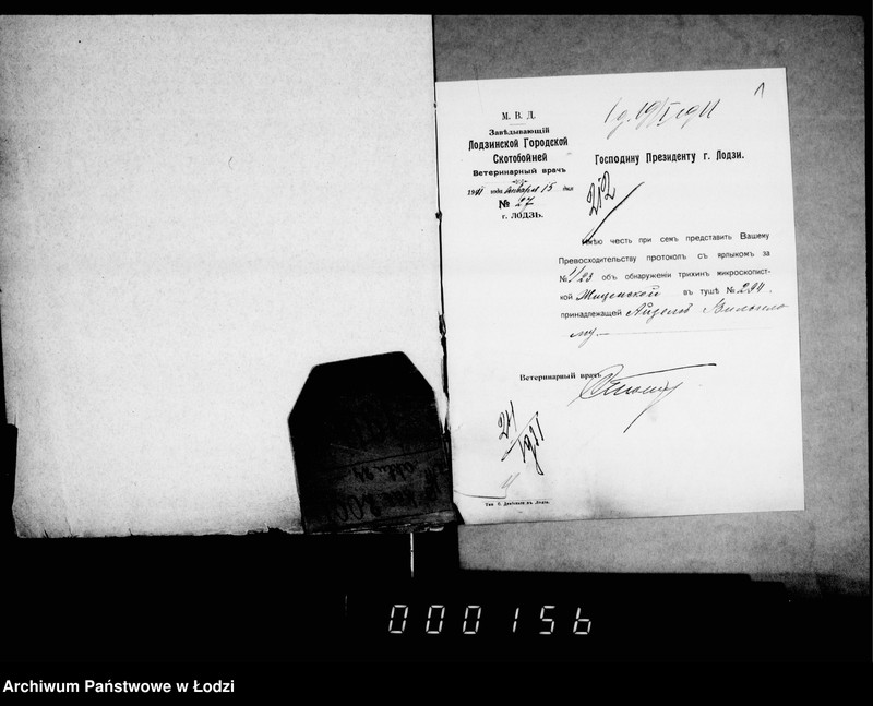 Obraz 5 z jednostki "O voznagraždenji za uničtožennyja na gorodskoj skotobojne trichinoznyja svinnyja tuši"