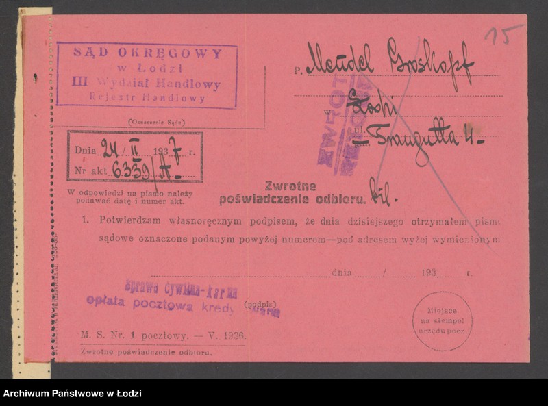 Obraz 17 z jednostki "Mendel Groskopf- sprzedaż manufaktury"