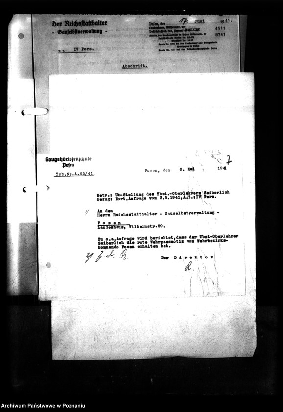 Obraz 11 z jednostki "[Akta personalne nauczyciela Gustawa Sieberlicha]."