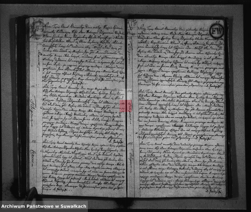 Obraz 20 z jednostki "Akta Urodzonych Gminy Filipowskiey od Dnia 1-go Stycznia 1818 R-u"