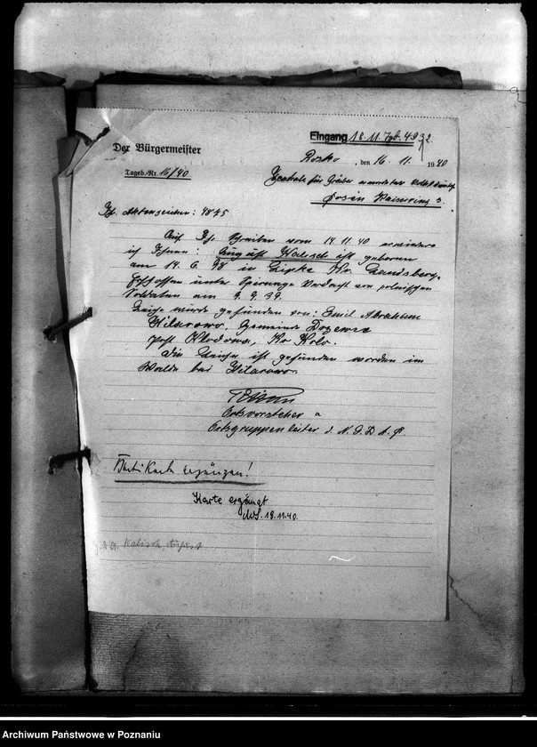 Obraz 5 z jednostki "Korespondencja w sprawie miejscowych Niemców, którzy zginęli w 1939 roku K - Z"