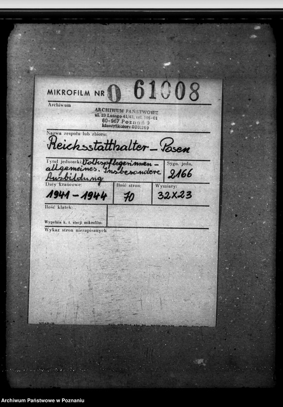 Obraz 2 z jednostki "Volkspflegerinnen - allgemeines. Insbesondere Ausbildung"