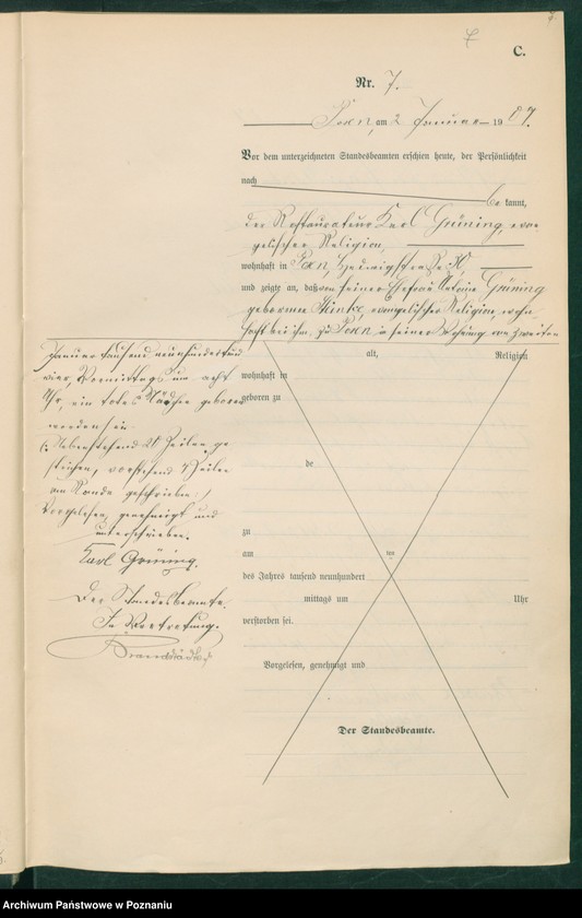Obraz 9 z jednostki "Księga miejscowa zgonów tom I"