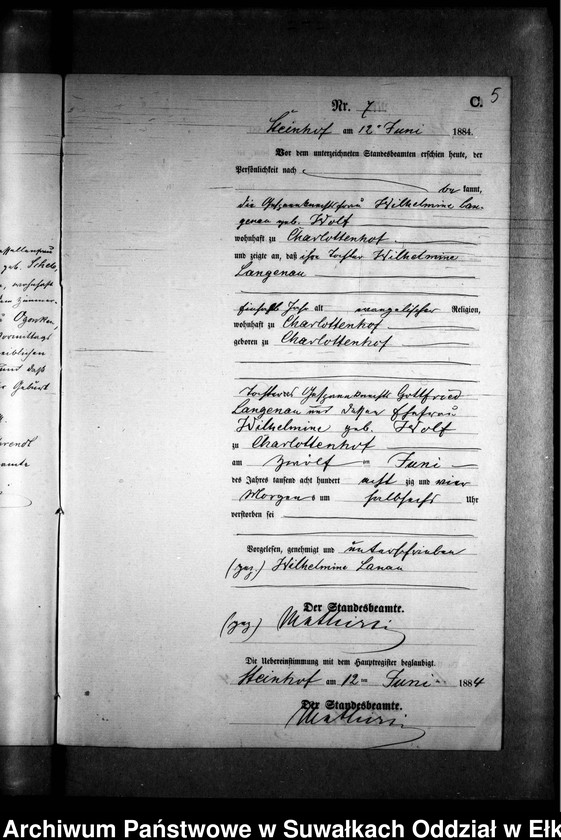 image.from.unit.number "Sterbe-Neben-Register des Preussischen Standes-Amtes Gr. Strengeln Kreis Angerburg"