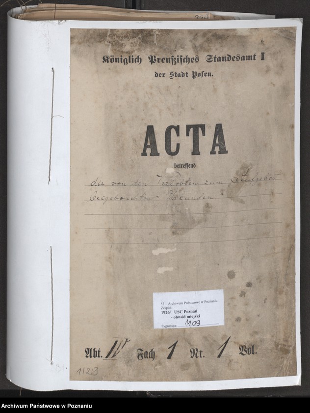 Obraz 2 z jednostki "Die von den Verlobten zum Aufgebot beigebrachten Urkunden pro 1877"