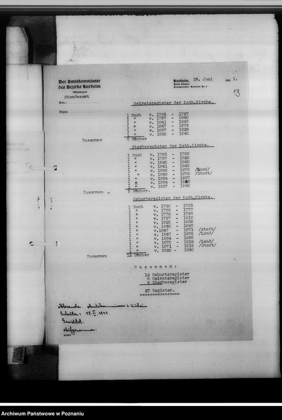 Obraz 17 z jednostki "Einziehungsprotokolle [ksiąg kościelnych] Gnesen-Stadt [miasto Gniezno]"