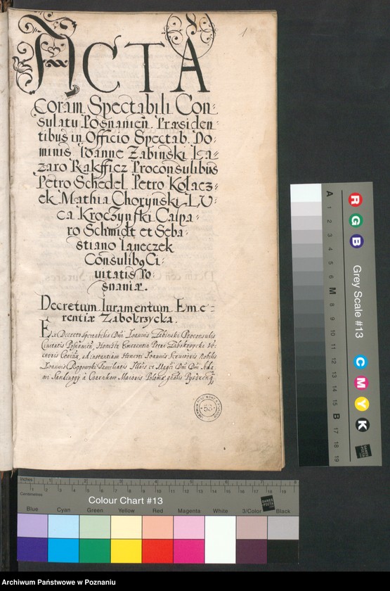Obraz 5 z jednostki "Acta coram spectabili consulatu Posnaniensi."