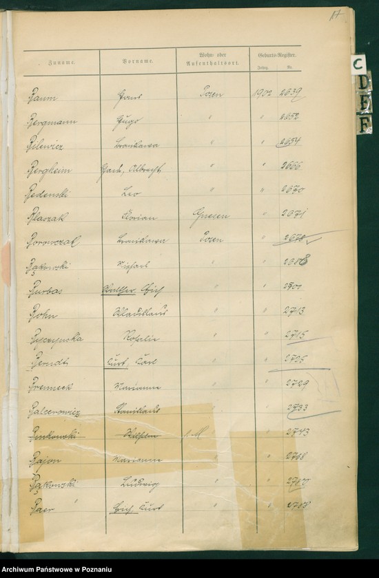 Obraz 20 z jednostki "Spis alfabetyczny [urodzeń]"