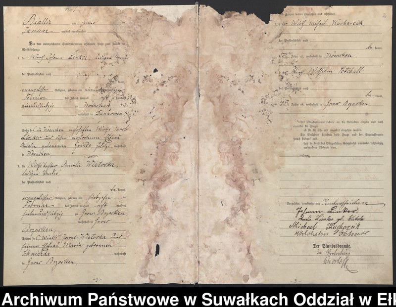 image.from.unit.number "Heiraths-Haupt-Register des Königlichen Preussischen Standes-Amtes Belzonzen Kreis Johannisburg"