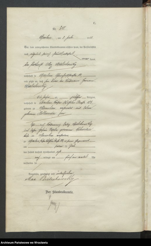 image.from.unit.number "Sterbe-Haupt-Register Breslau IV 1908 Band 3"