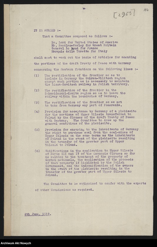 image.from.unit.number "Konferencja Pokojowa. Zawiadomienia o posiedzeniach i porządkach obrad, protokoły z posiedzeń. Korespondencja"