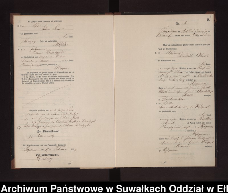 image.from.unit.number "Heiraths-Neben-Register des Preussischen Standes-Amtes Rydzewen Kreis Loetzen"