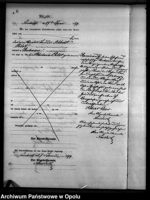 Obraz 17 z jednostki "Sterbe-Neben-Register Standesamts Kuhnau pro 1879"