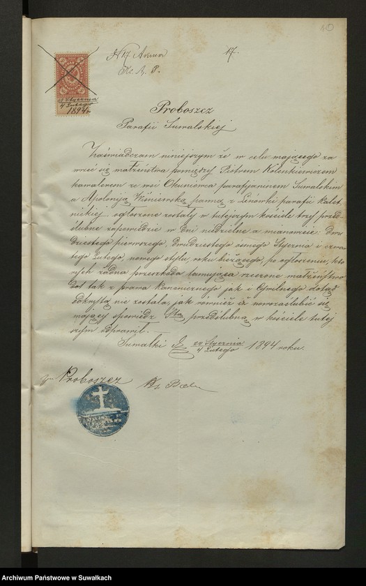 image.from.unit.number "Aneks [do akt małżeństw parafia rzymskokatolicka] Kaletnik 1894"