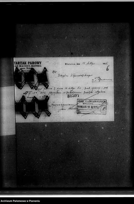 Obraz 11 z jednostki "Tartak J. Machoya w Błonicy powiat wolsztyński nr woj. kotła 2856"