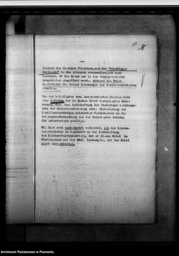 Obraz 15 z jednostki "Unterstützung an Stelle von Sozialversicherung für Polen. Erlass des Reichsarbeitsministeriums vom 26. 8. 1942 "Polenstatut"."